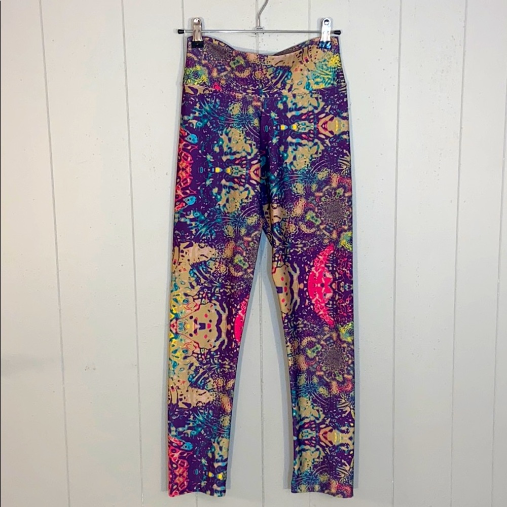 Tie dye abstract lined Be Up Leggings